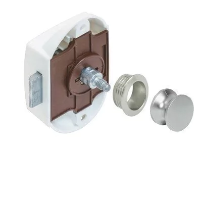 Fechadura Push Lock Fosco 19mm e Caixa Branca
