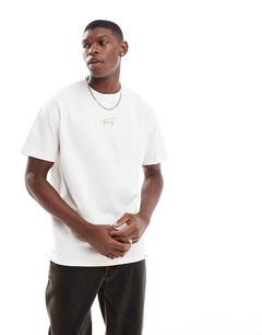 Camiseta Tommy Jeans gold central logo - OFF WHITE