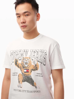 Camiseta Tommy Jeans 85' Tiger Mascot - Bege