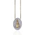 Colar com pingente oval da Nossa Senhora Aparecida em dourado e prata com detalhes brilhantes