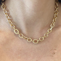 Colar Luisa 3 Elos Ovais