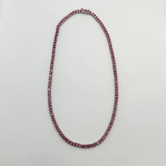 Colar Riviera Coração Pink