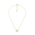 Colar feminino delicado com pingente círculo fosco em tom dourado