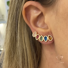 Brinco Ear Cuff Gotas Tie Dye