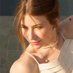 colar de pérolas barrocas naturais irregulares Oceane na internet