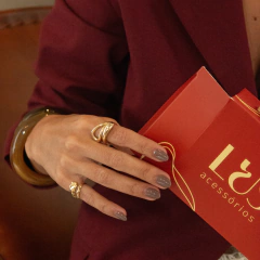 anel de midinho regulável orgânico banhado a ouro 18k Siena - comprar online