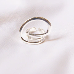 anel contornos ajustável banhado à prata Stella - comprar online