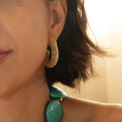 argola trama banhada à ouro 18k Iris - comprar online