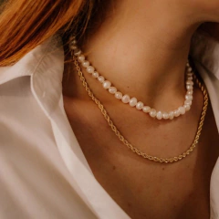 Choker pérolas barrocas