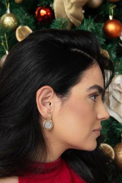 brinco escovado com mix de banhos banhado à ouro e prata Nive na internet