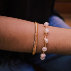 pulseira canutilhos com pérola natural