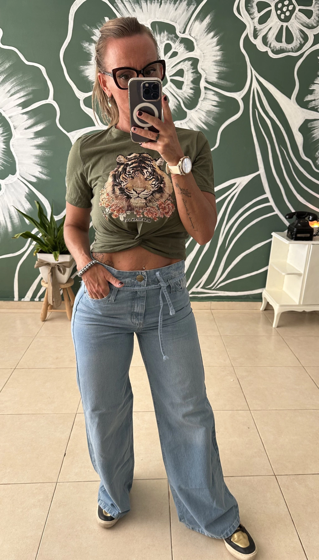 PANTALON DENIM Wide con lazo