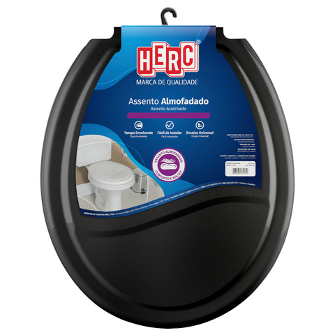 ASSENTO OVAL ALMOFADADO PRETO PRIME - HERC