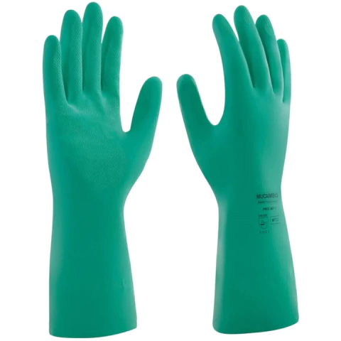 LUVA BORRACHA NITRILICA VERDE G - MUCAMBO