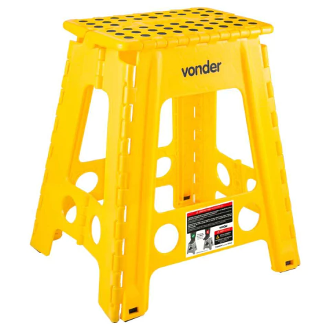BANQUETA PLASTICA DOBRAVEL 450MM AMARELA - VONDER