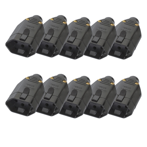 KIT 10PCS PLUGUE FEMEA 2P+T 10A PRETO FAME