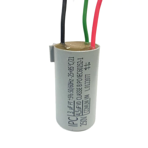 2PÇS - CAPACITOR PERMANENTE 3 FIOS 3,0+4,5uF 250V VENTILADOR