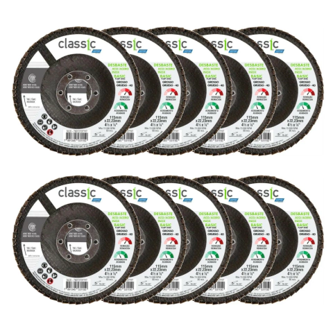 KIT 10 PC - DISCO FLAP 4.1/2" GRANA 40 CLASSIC BASIC NORTON