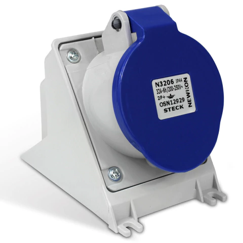 TOMADA INDUSTRIAL SOBREPOR 2P+T 6H 32A AZUL - LUKMA