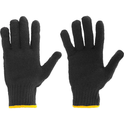 LUVA MALHA DE ALGODAO 3 FIOS PRETA COM C.A. - VONDER