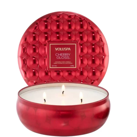 Vela Lata 3 Pavios Cherry Gloss 60H 340g