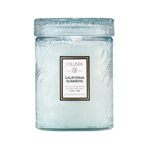 Mini Vela Voluspa Pote Vidro 50h Relevo California Summers 150g