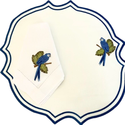 2 Jogos americanos com Guardanapos Veneza Arara Azul - comprar online