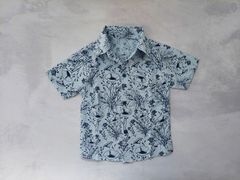 CAMISA FLOREADA CELESTE