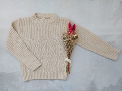 SWEATER TEJIDO ROMBO BEIGE