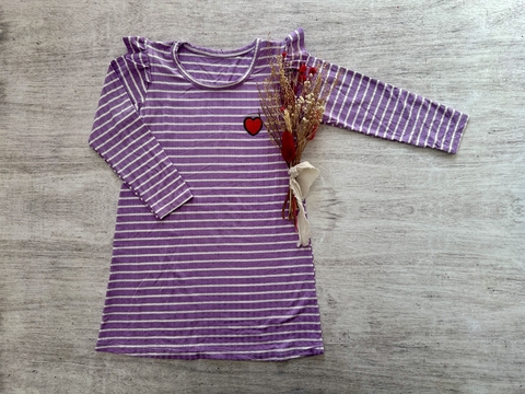 VESTIDO DE MORLEY RAYADO LOVE LILA