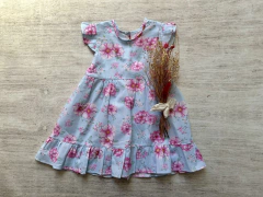 VESTIDO FLOREADO CELESTE