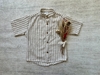CAMISA DE LINO CUELLO MAO RAYADA BEIGE