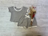 CONJUNTO WAFFLE RAYADO REMERA CORTA + SHORT BLANCO