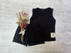 CONJUNTO MUSCULOSA + SHORT NEGRO