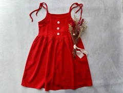 VESTIDO DE LINO AMBAR ROJO