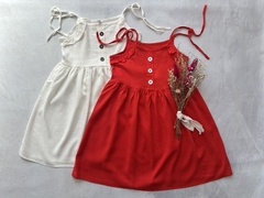 VESTIDO DE LINO AMBAR ROJO - comprar online