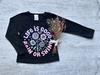 REMERA FLOWER NEGRA