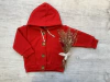 CAMPERA CON BOTONES FRIZADA ROJA