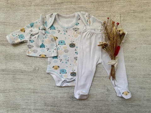 AJUAR 3 PIEZAS ANIMALITOS AQUA - comprar online