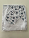 MANTA RECIBIDORA CON CAPUCHA + BABERO ANIMALITOS - comprar online