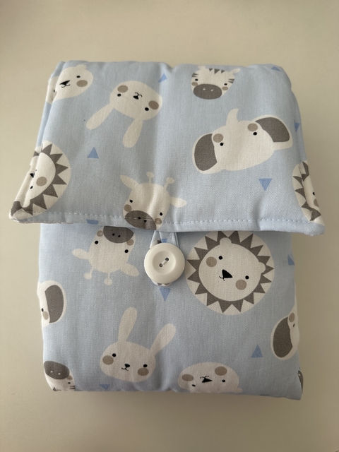 CAMBIADOR IMPERMEABLE BOTON ANIMALITOS GRIS/CELESTE - comprar online