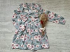 VESTIDO CUELLO PRINCESA FLOREADO CELESTE