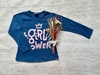 REMERA MANGA LARGA GIRL POWER AZUL - comprar online