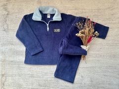 CONJUNTO DE MICROPOLAR BUZO + PANTALON AZUL - comprar online
