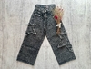 JEAN WIDE LEG PARCHES ESTRELLAS GRIS NEVADO