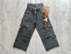 JEAN WIDE LEG PARCHES ESTRELLAS GRIS NEVADO