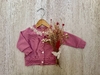 SAQUITO DE LANILLA CON CUELLO PUNTILLA ROSA - comprar online