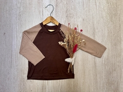REMERA COMBINADA MARRON - comprar online