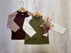 REMERA COMBINADA MARRON en internet