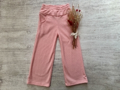 PANTALON PALAZZO WAFFLE ROSA